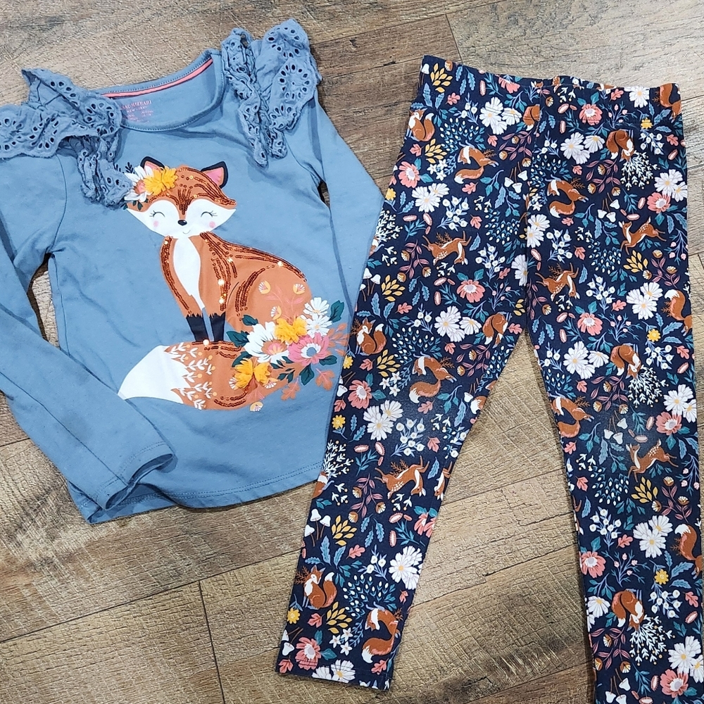 Isaac Mizrahi Blue Floral and Deer Print Set